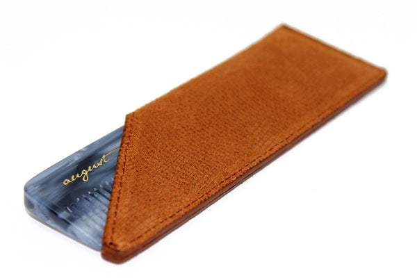 Tan Suede Case for Pocket Comb