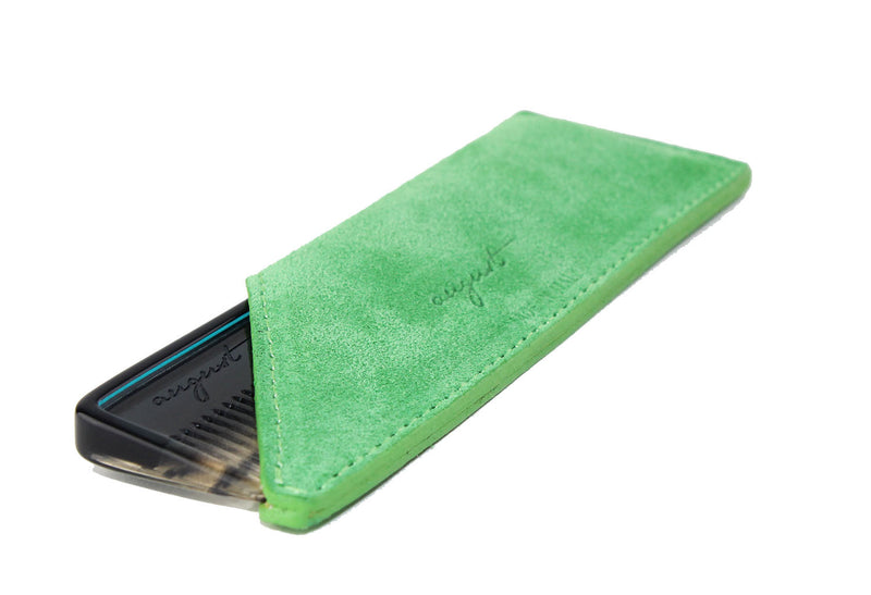 Green Suede Case for Pocket Comb